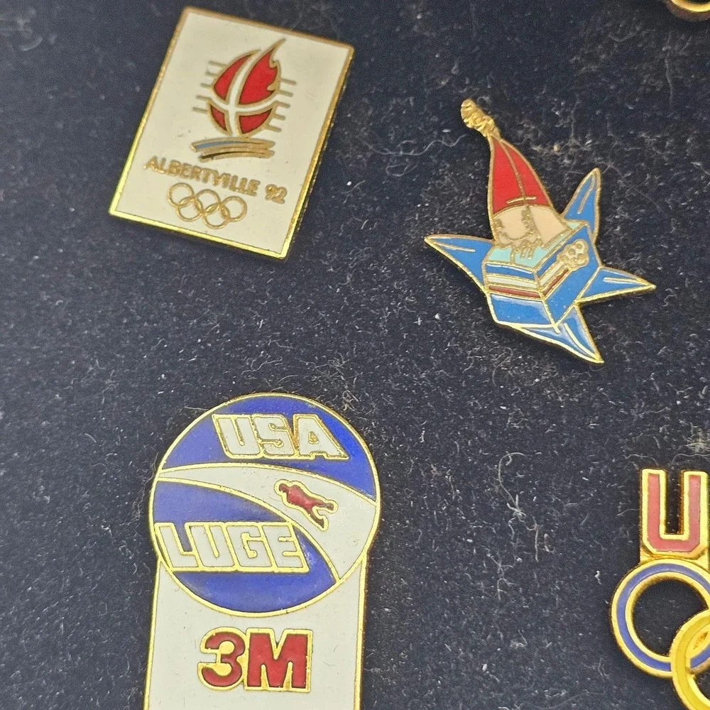 Vintage USA Olympic Pin Set One Size Multi-Color Barcelona 1992 Running 3M